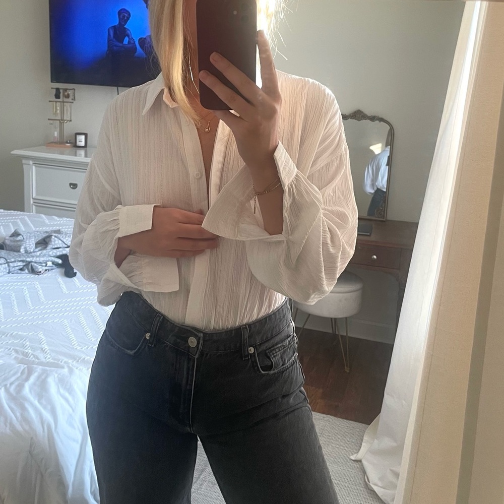 NWT White Button-Up Bodysuit